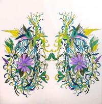 Faiza Bilgrami, Sense of Smell, 35 x 37 inches, Mixed Media on Paper, Surrealism Painting, AC-FZBLG-017